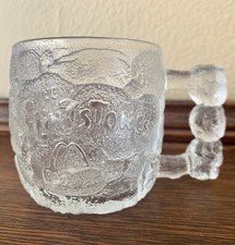Vintage Flintstones Rocky Road Glass Mug McDonalds 1993 Made in USA