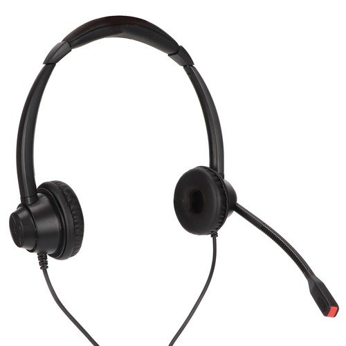 Cuffie Business 2,5Mm Cuffie Binaurali con Cavo con Microfono HD per Chiamata Casa Ufficio - Foto 6 di 22