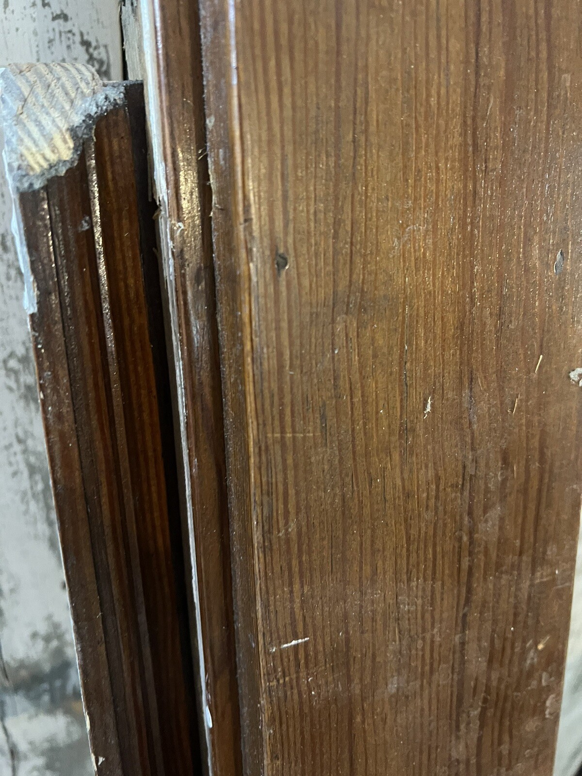 1900's Antique Wood Door Trim Molding Casing Arch Salvage Craftsman