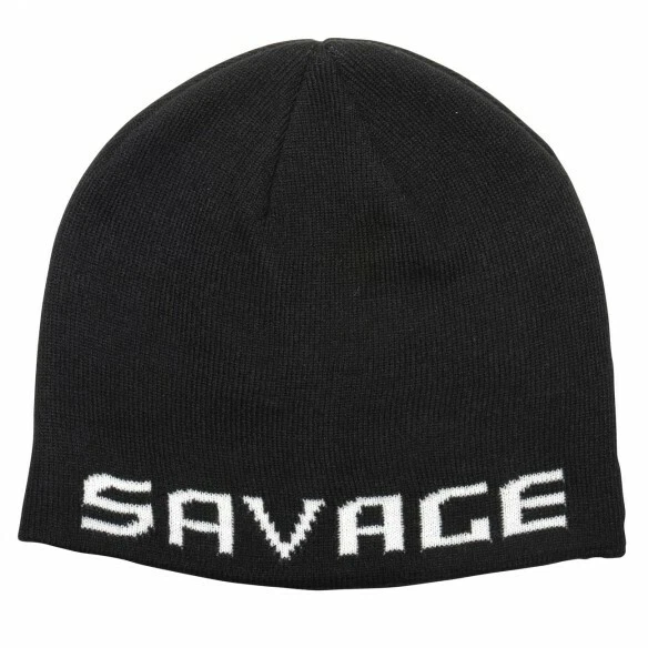 Savage Gear Logo Beanie One Size Rock Black White Strick Winter Mütze 73739 - Bild 1 von 1