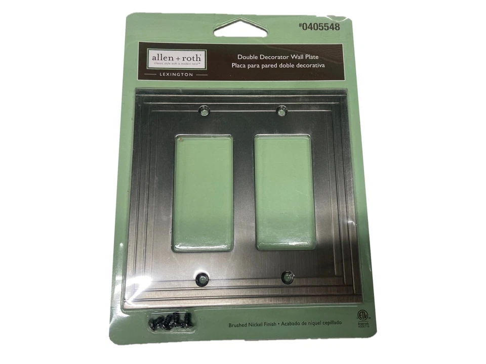 PLACA DE PARED (MÚLTIPLES QTYS) DOBLE BALANCÍN SALIDA NÍQUEL CEPILLADO Foto 2 de 4