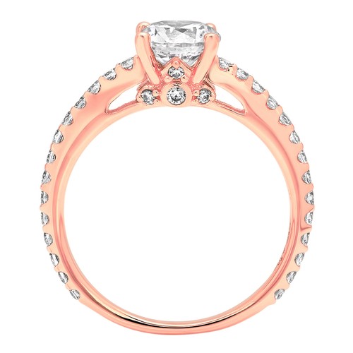 Ring 1,54 ct Rundschliff Verlobung Braut Hochzeit Versprechen 14 kt Rotgold massiv - Bild 7 von 11