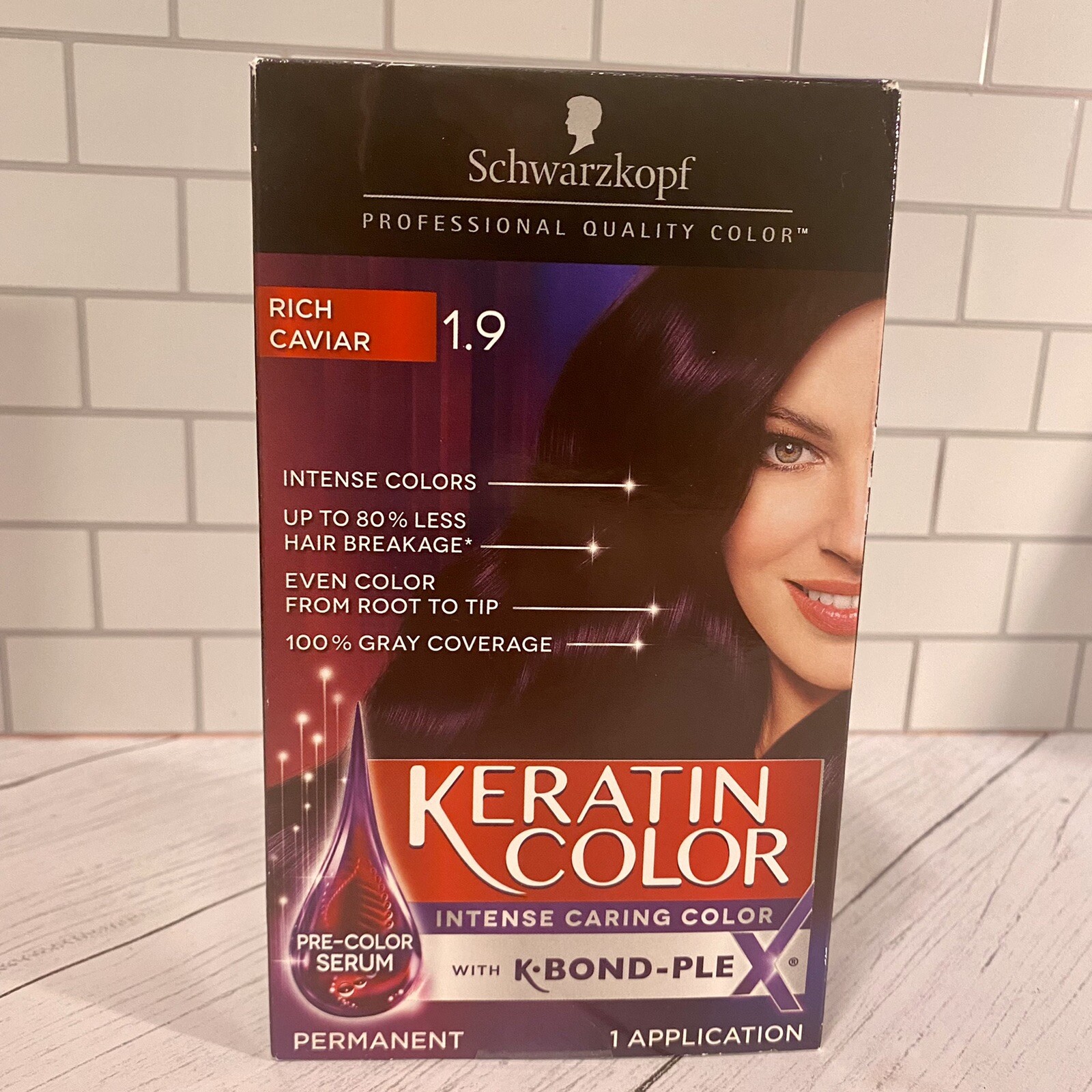 Schwarzkopf Keratin Color Permanent Hair Color Cream, 1.9 Rich Caviar  17000144313 | eBay