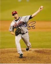 BOONE LOGAN  ATLANTA BRAVES   ACTION SIGNED 8x10