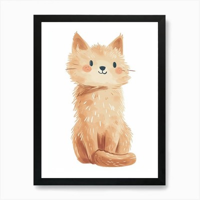 Laperm Katze Clipart Illustration 4 A gerahmtes Wandbild Poster Leinwanddruck Bild