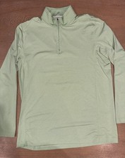 Johnston  Murphy 1/4 Zip Pullover Performance Sweater Men's Medium Green Pastel