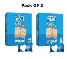 Rice Krispies Treats Original Chewy Crispy Marshmallow Squares, 31.2 oz,40Ct 2PK