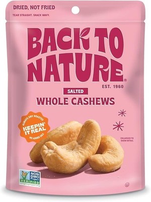 Back to Nature Jumbo Cashews - Dry Roasted with Sea 9 Ounce (Pack of 1), BLUE
