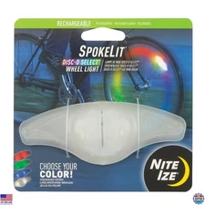 Nite Ize SpokeLit Rechargeable LED Bicycle Wheel Light - Colorful Disc-O Design