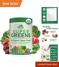 Delicious Organic Super Greens - 50 Superfoods, Probiotics  6g Fiber for Health