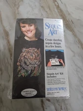 Vintage Sequin Art Kit Tiger  Distlefink Designs #33222 NOS