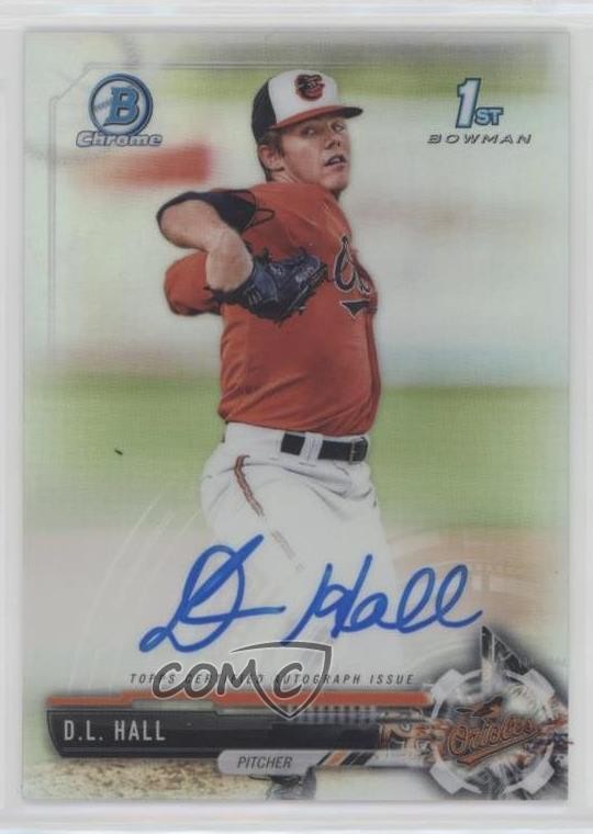 2017 Bowman Draft Chrome Pick Refractor 259/499 DL Hall #CDA-DH Auto 0j9w
