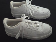 Nike Air Force 1 Leather Low Kids Sneakers Triple White - 314192-117 - Size 5.5Y
