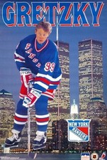 Starline WAYNE GRETZKY World Trade Center Skyline Rangers NHL 1996 Poster 22x34