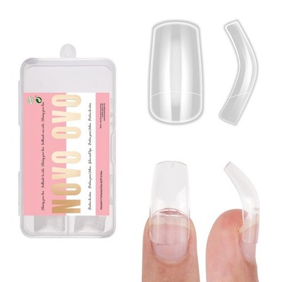 Nageltips Acryl 10 Größen gebogen Halbschalen Box French Nägel Modellage bunt