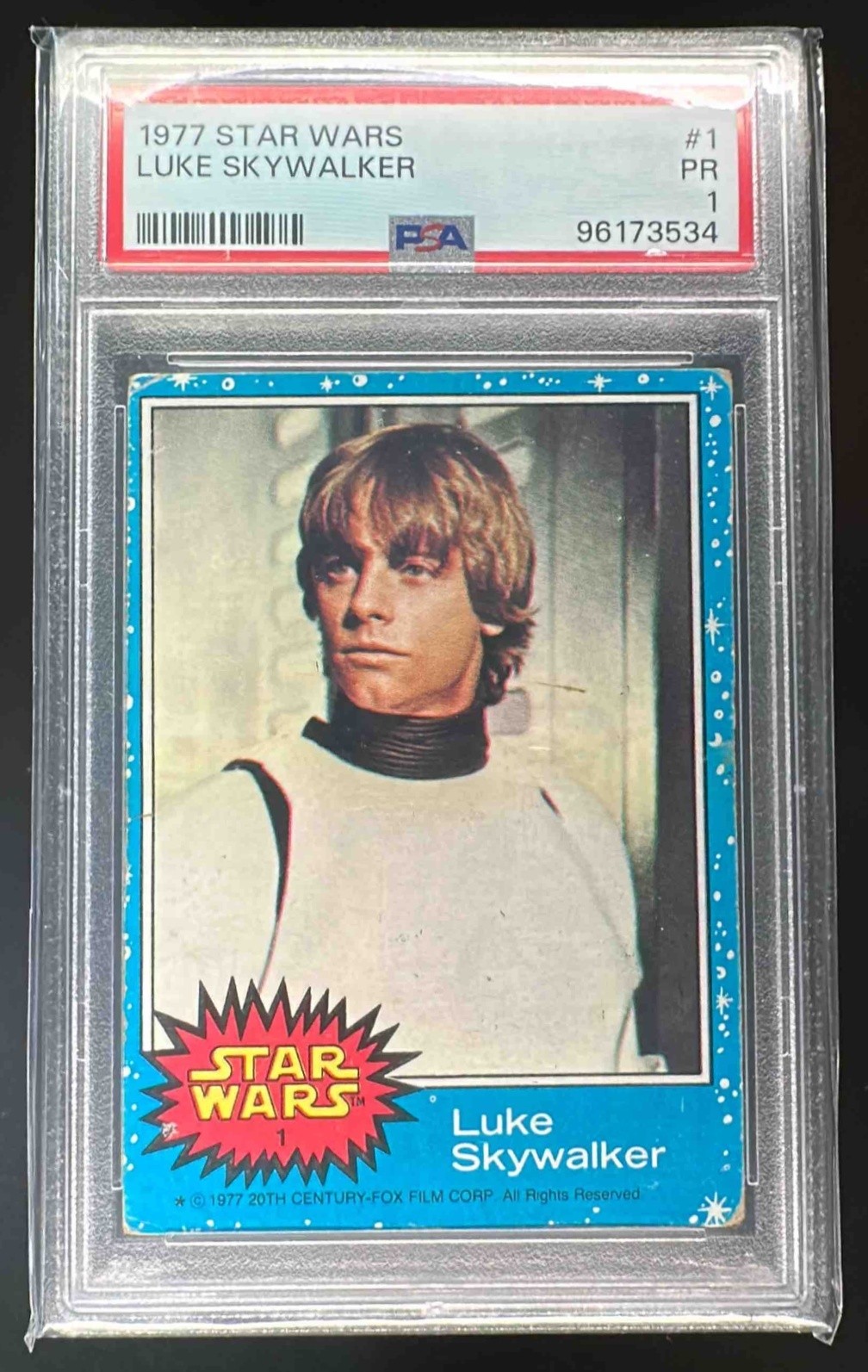 1977 Topps Star Wars Luke Skywalker #1 PSA 1