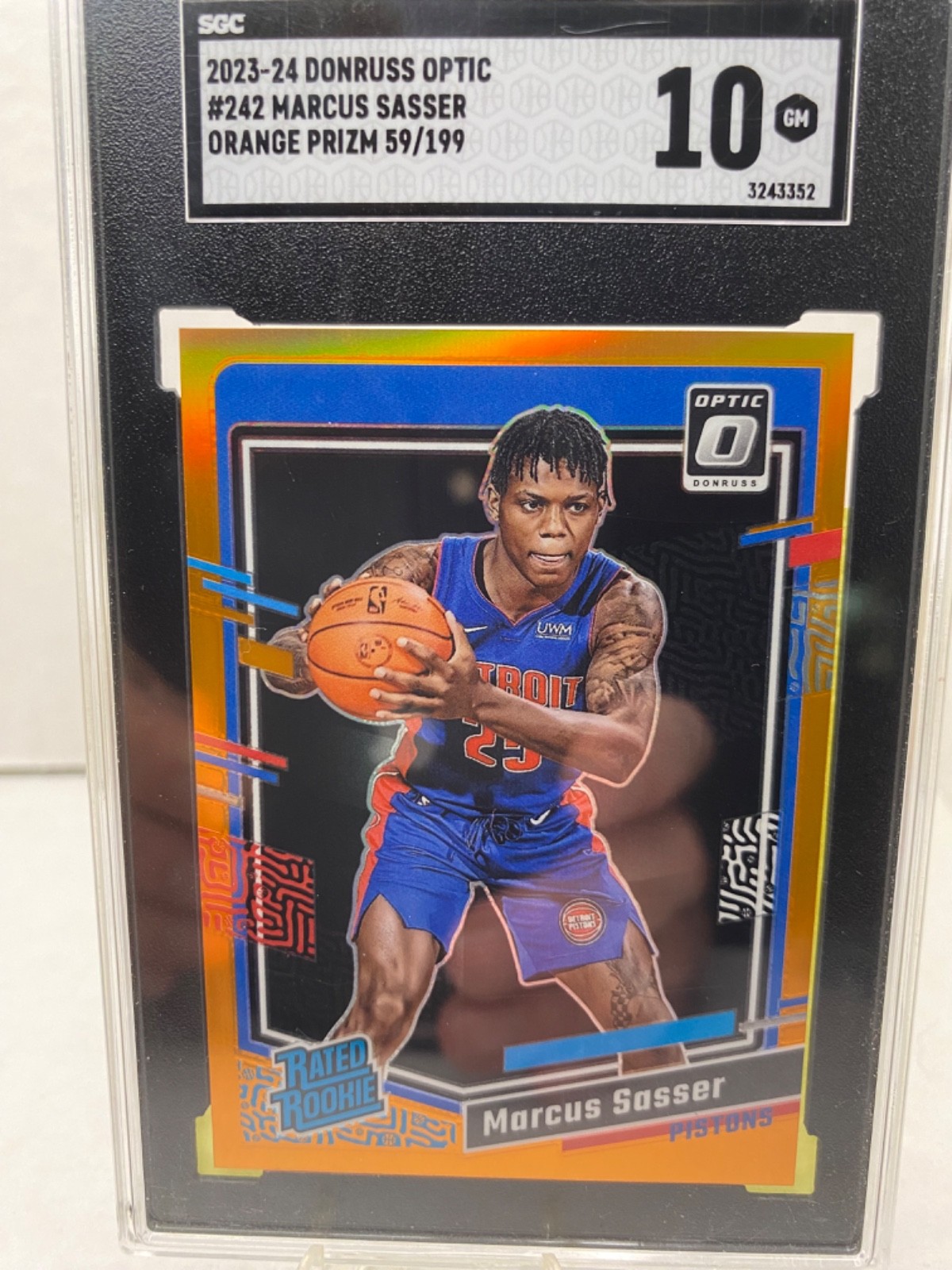 2023-24 Panini Donruss Optic - Rated Rookie Marcus Sasser #242 Orange Prizm /199