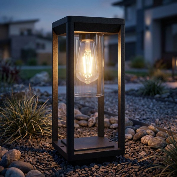 Sockelleuchte Stehlampe AußEnlampe Gartenleuchte Schwarz Aluminium Led H 35 Cm-image