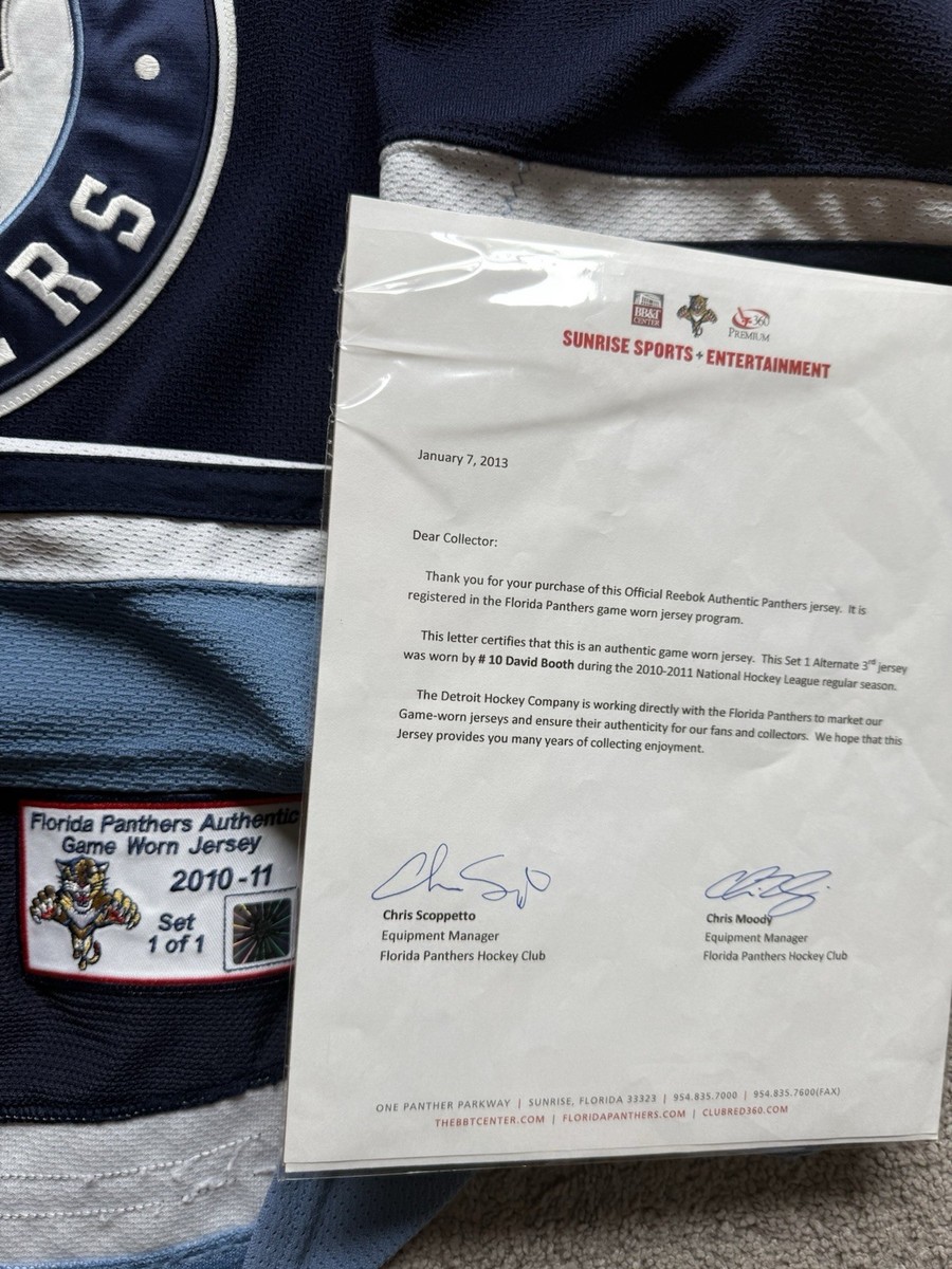 たろう品アンティークバッジセット Nike Reebok 2011 Game Worn Reebok David Booth Florida Panthers Used Jersey Alt