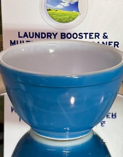 Vintage UNNUMBERED PYREX (401) Primary Blue / TURQUOISE Nesting Mixing Bowl NICE