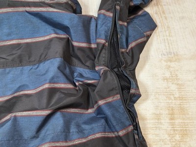 Burton Dryride Jacket Mens Medium Blue Striped Hooded Ski