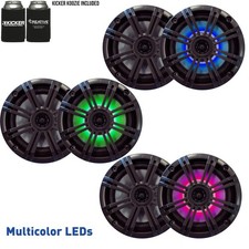 Kicker 6.5" Charcoal LED Marine Speakers 3 pairs of OEM replacement speakers