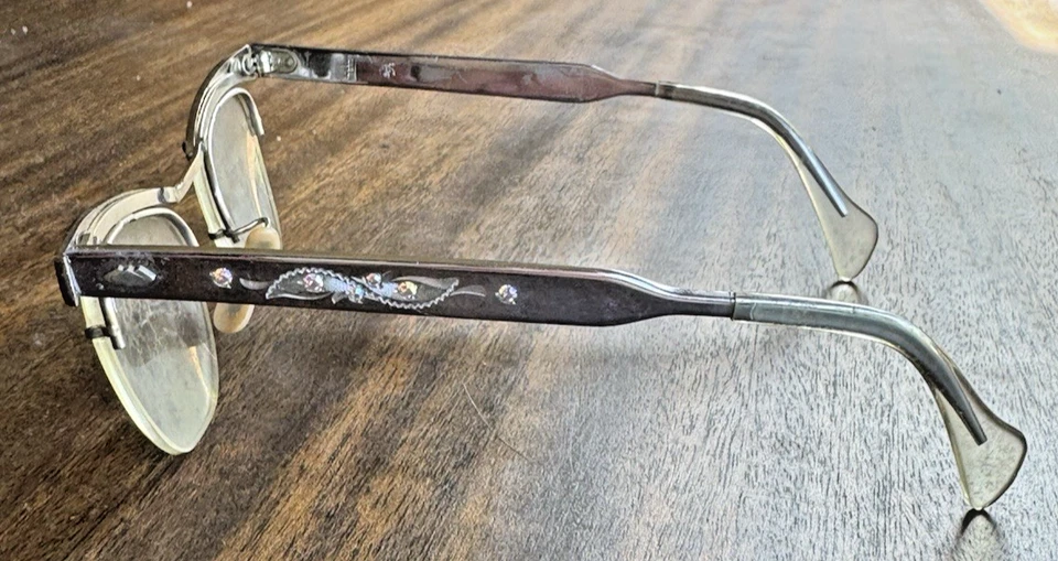 Gafas Liberty vintage años 40 oro 12kt relleno estrás pizarra Starlite Eng Foto 3 de 4