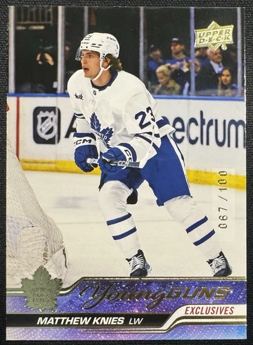 2023 UPPER DECK #222 MATTHEW KNIES YOUNG GUNS EXCLUSIVES RC ROOKIE /100