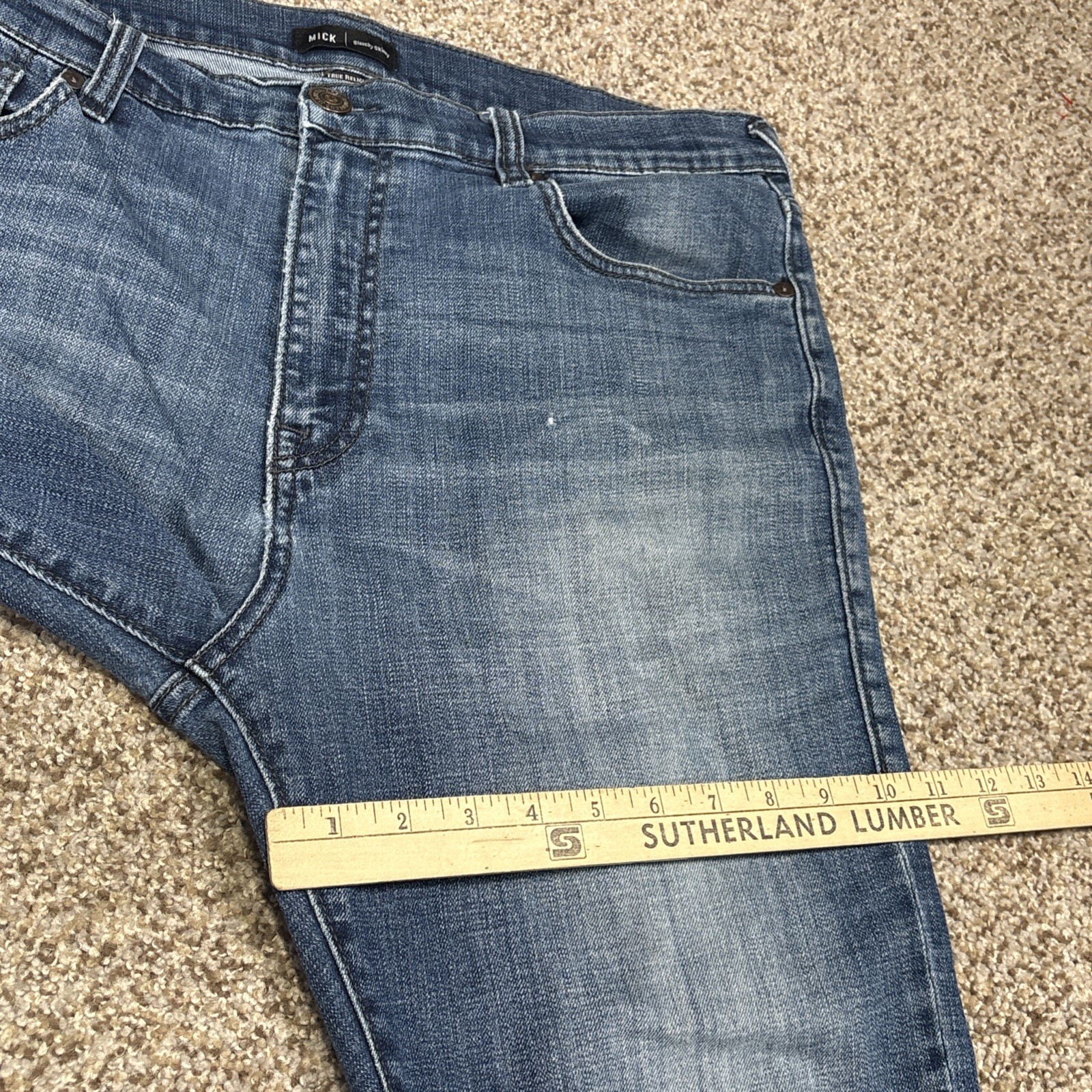 TRUE RELIGION MICK SLOUCHY SKINNY Stretchy Denim Jeans 34 (35x29.5) - View 13