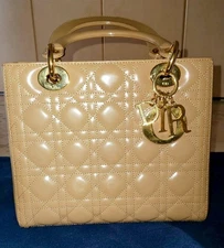 Lady Dior Medium Bag in Corda Beige, Lambskin, Light Gold Hardware.