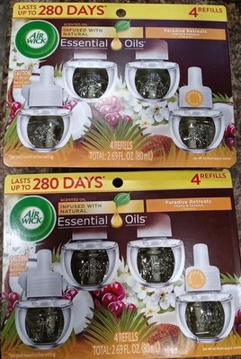 LOT Air Wick 8 Refills Infused with Natural Essential Oils Cherry & Coconut New
