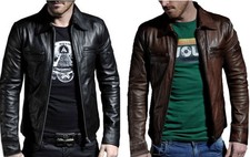 Mens Vintage Café Racer Distressed Brown Rea...