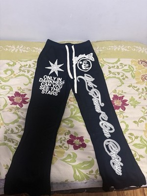 HELLSTAR “Only In Darkness” Flare Sweatpants Black Size M Rare