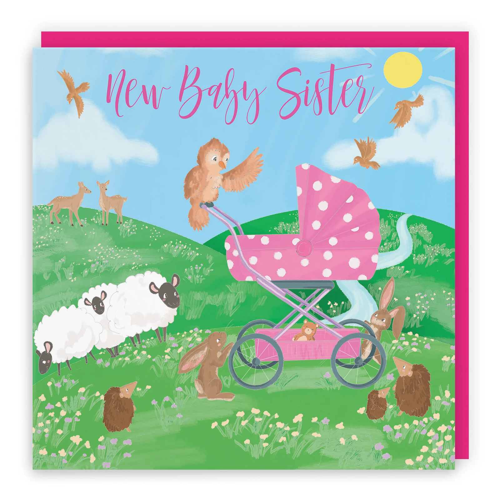 New Baby Sister Card Countryside
