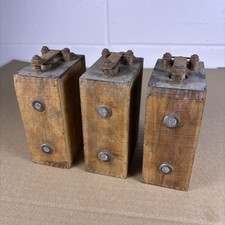 Lot Of 3 Antique Ford Model T Wooden-cased Ignition Coil Buzz Coil 3x2x5.5
