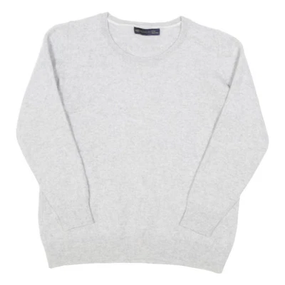 M&S Fille Pull Gris En Cachemire Coupe Longue Col Rond 11-12Y - Photo 1/4