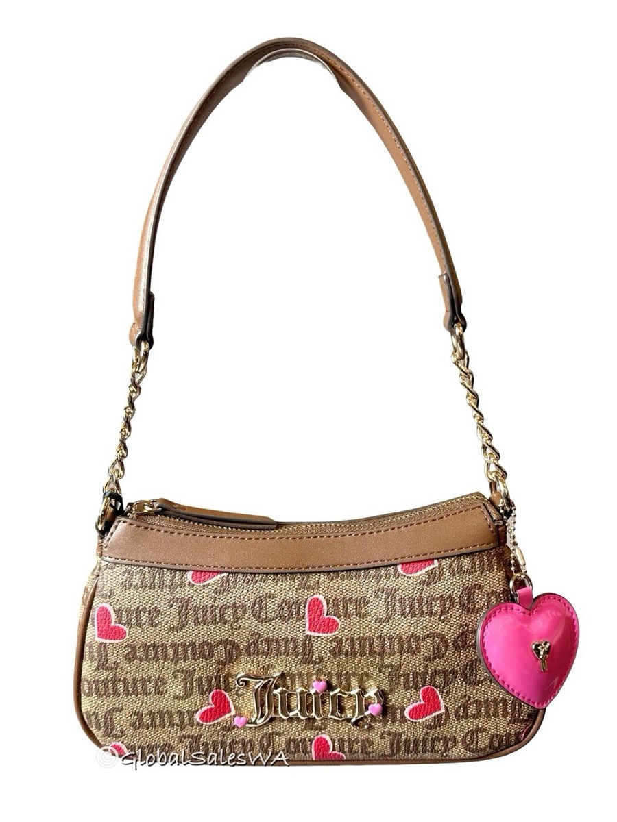Miaページ juicy couture ハート、チェリー柄 ショルダー Juicy Couture I Heart Juicy Chestnut Chino Shoulder Bag Heart