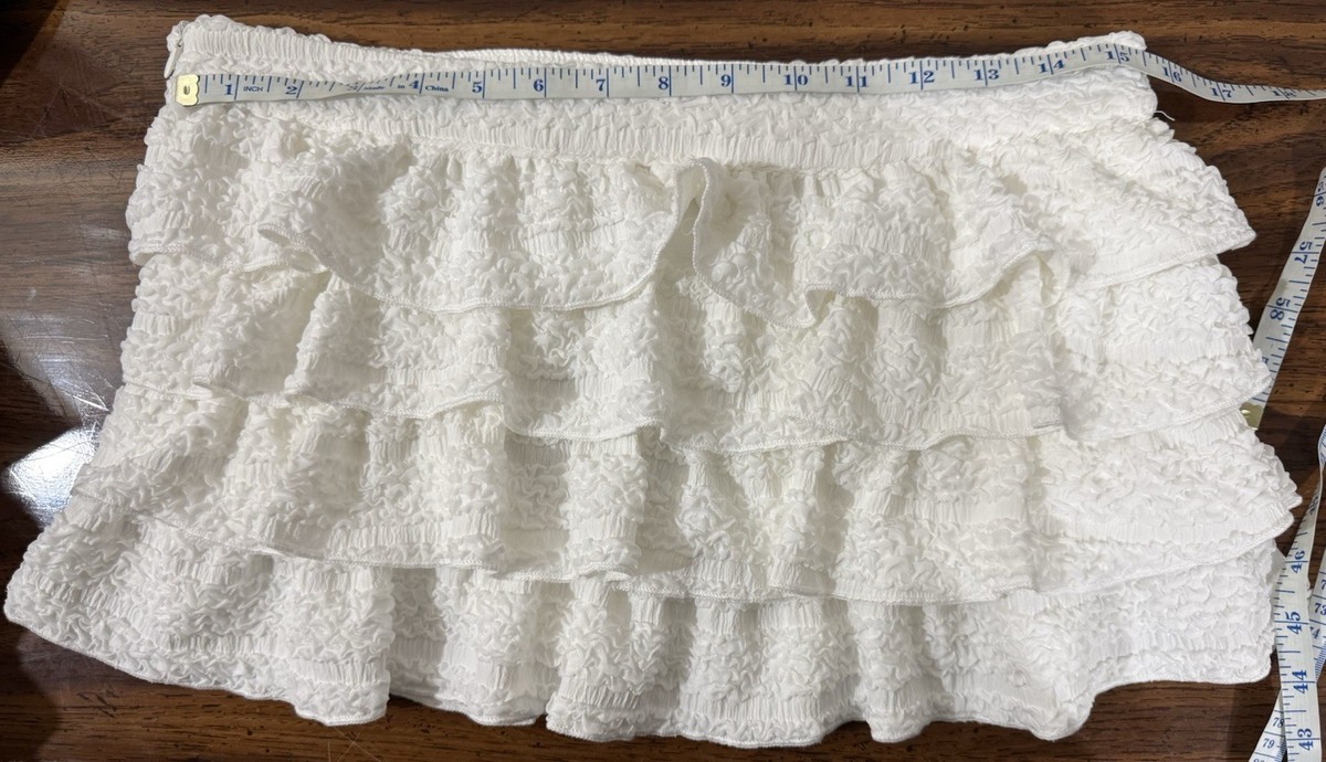 White Fox Boutique White Ruffled Mini Skirt View 5
