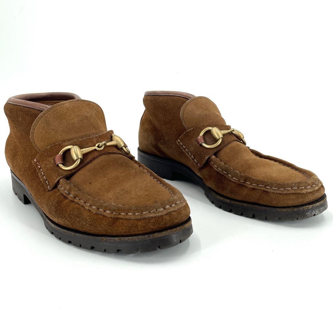 GUCCI Boots Heel Horsebit Suede Brown EU36/US6 113183c thumbnail 5