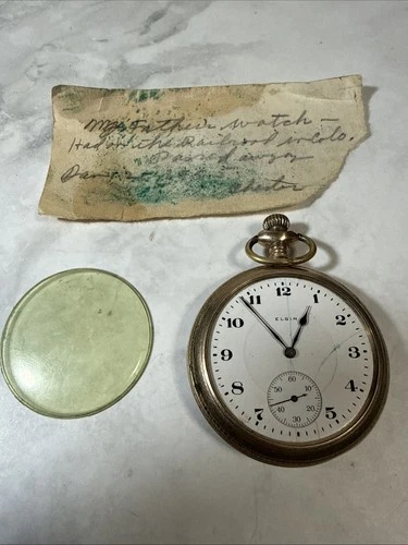 Elgin NATL Antique Pocket Watch in Fahys Montauk Case 17 Jewels Not Working