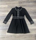 Black Dress Women Sz S Wednesday Addams Skater Dark Academia Goth Vampire *Read