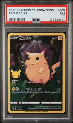 2021 POKEMON CELEBRATIONS #005 FULL ART/PIKACHU PSA 7