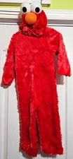 Elmo Sesame Street Toddler Costume 3T-4T Halloween Kids Red Monster Furry Hood