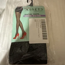Spanx Assets Shaping Wishbone Tights Size 2 Black Textured