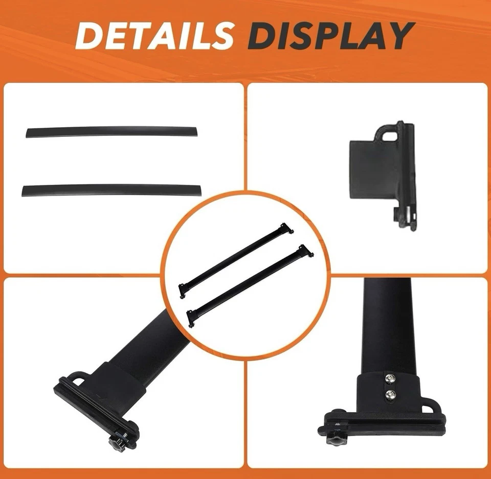 Roof Rack Cross Bars for 2005-2017 Ford Expedition Aluminum Crossbar Cargo Black - Image 4 of 4