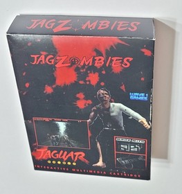 JagZombies Atari JAGUAR Red Cartridge with Rom Revision Complete In Box. Zombies