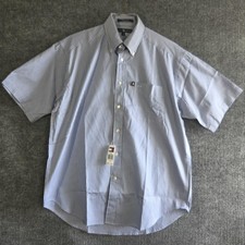 Tommy Hilfiger Shirt Mens Medium Blue Striped Short Sleeve Button Down