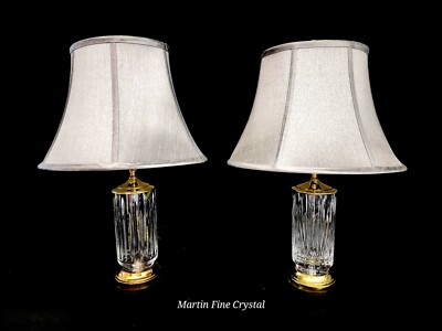 Set of Two Waterford Carina Fine Irish Cut Crystal Lamps - Absolutely Flawless!