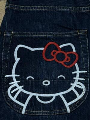EVISU HELLO KITTY Collaboration Denim Jeans SANRIO Japan EVISU HELLO KITTY Collaboration Denim Jeans SANRIO Japan