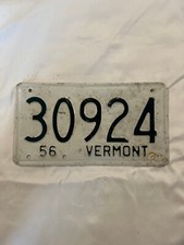 LICENSE PLATES  VERMONT 1956  30924